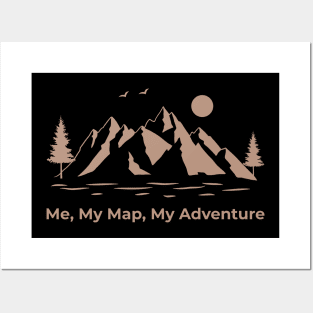 Me My Map My Adventure, Solo Traveling, Solo Adventure Posters and Art